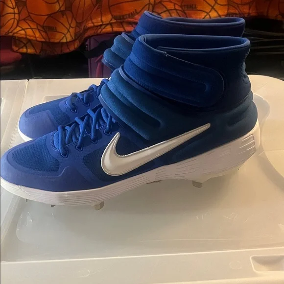 Nike Alpha Huarache elite 2 pro mid Blue baseball Cleats - Picture 1 of 6